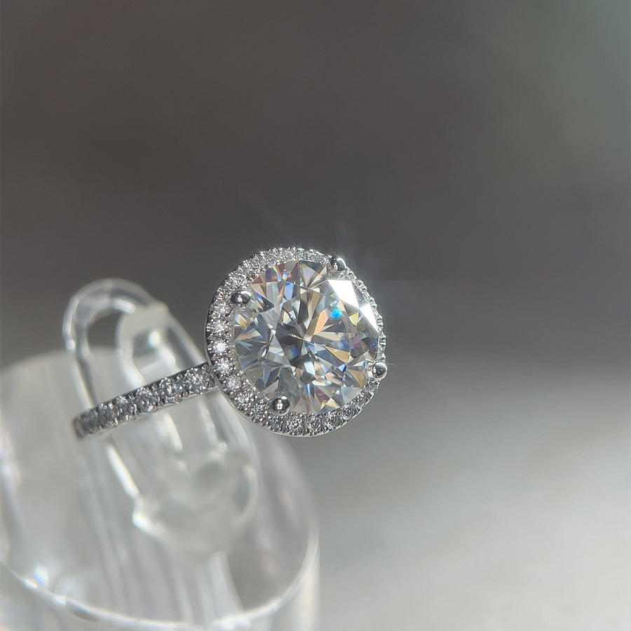 Halo Ring with Pave Band - Engagement Ring | Jewel Eternal
