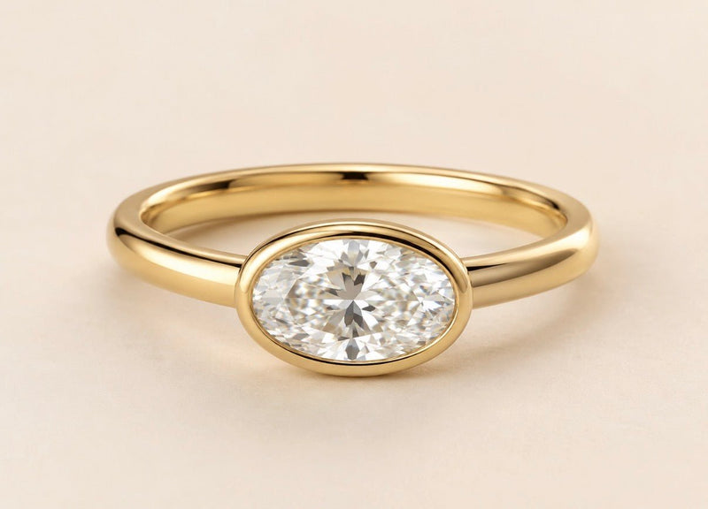 Custom Ring Design Example: East-West Oval Moissanite