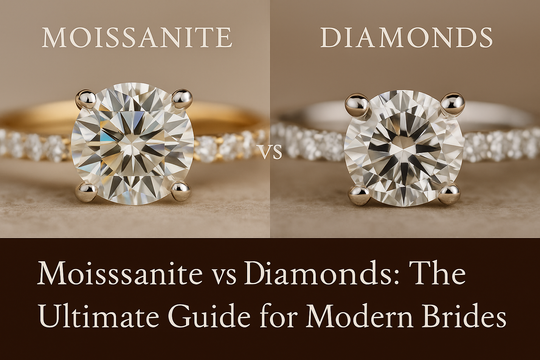 Moissanite and diamond rings side by side comparison for engagement
