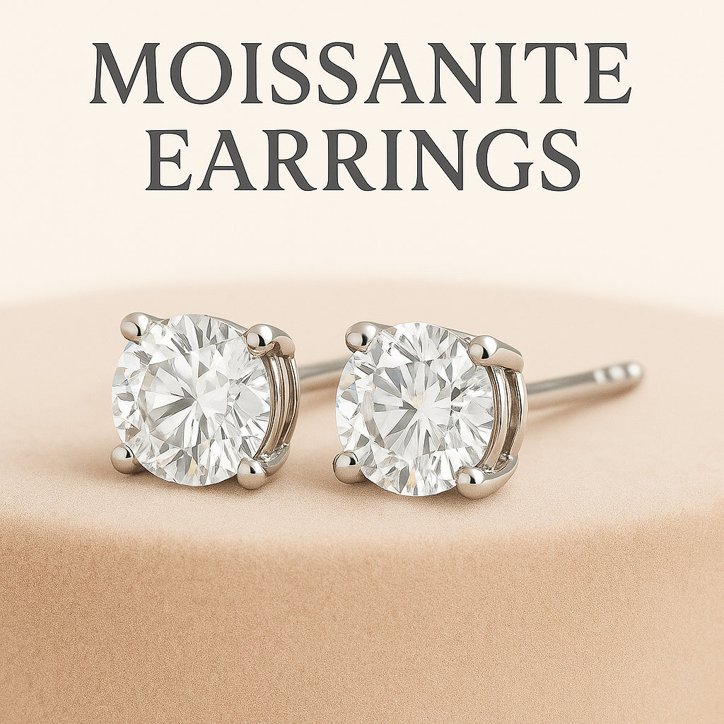 Moissanite Earrings – Studs & Drops, Ethically Made | Jewel Eternal