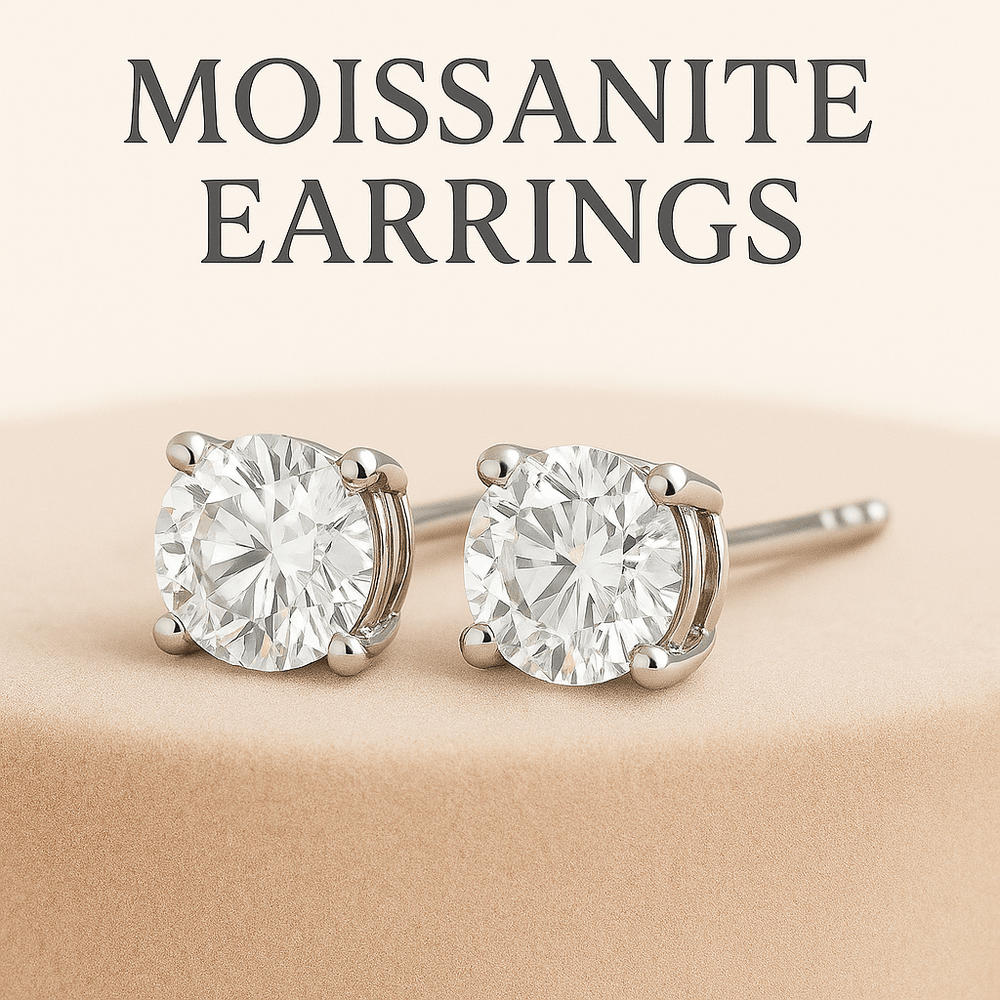 Moissanite stud and hoop earrings in the Jewel Eternal fine jewelry collection