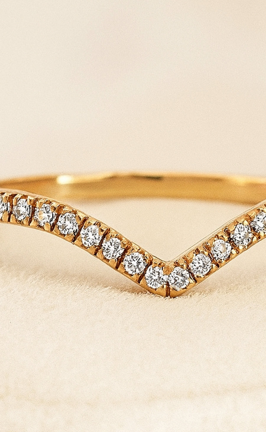 Chevron Pave Moissanite Band • D Color VVS1 Pave • Sterling Silver, 14K or Platinum