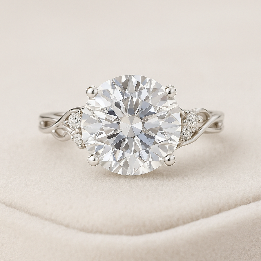Twisted Vine – Handcrafted Vine-Inspired Moissanite Ring in Sterling, Gold or Platinum