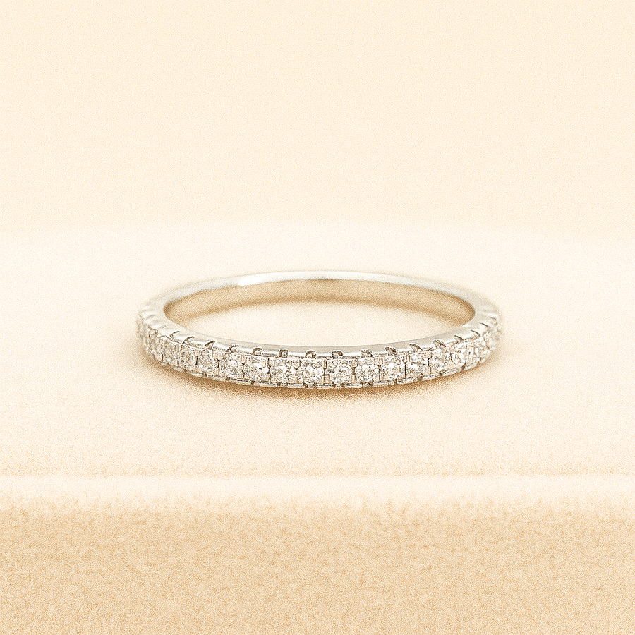 Pavé Band – Micro Pavé Moissanite Eternity Ring in Sterling, Gold or Platinum