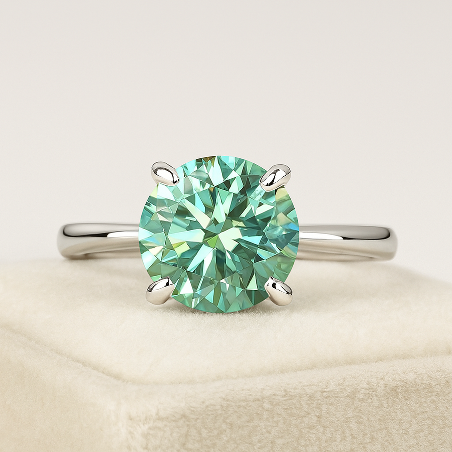Mermaid Dreams – Solitaire Moissanite Ring in Sterling, Gold or Platinum
