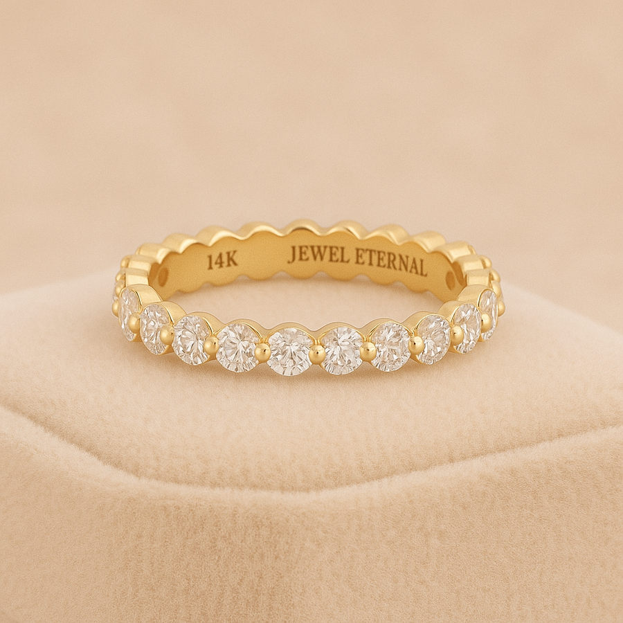 Eternity Band – 1.2 ct Moissanite Stacking Ring in Sterling, Gold or Platinum