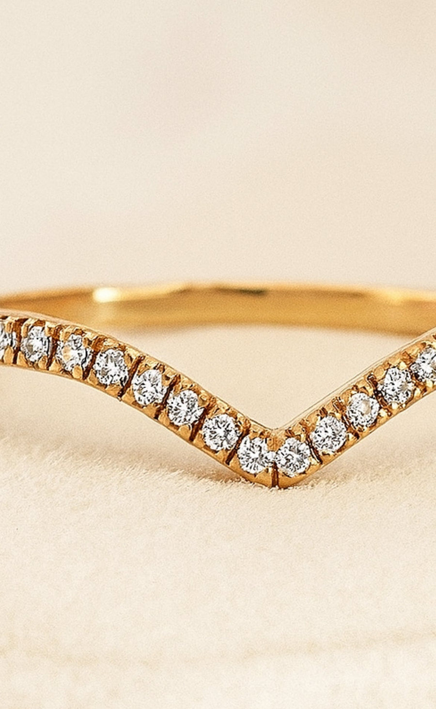 Chevron Pave Moissanite Band • D Color VVS1 Pave • Sterling Silver, 14K or Platinum - Jewel Eternal