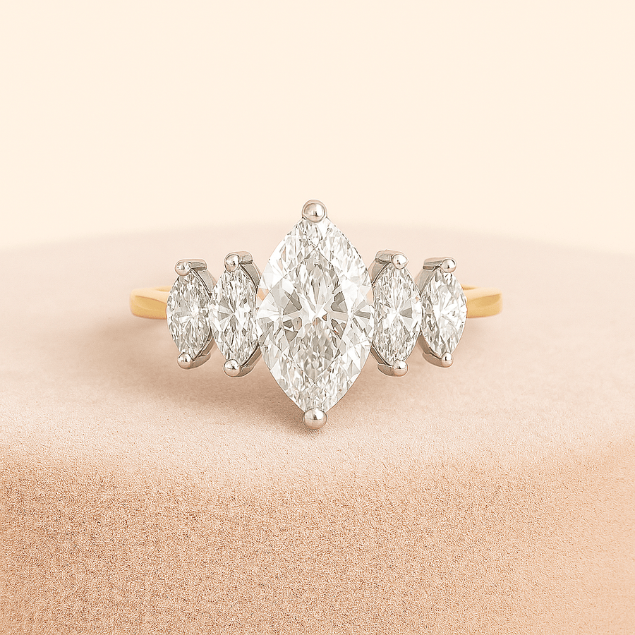 Countess Marquise Moissanite Ring 3.6tcw – D Color VVS1, Handcrafted in Silver, Gold, or Platinum - Jewel Eternal