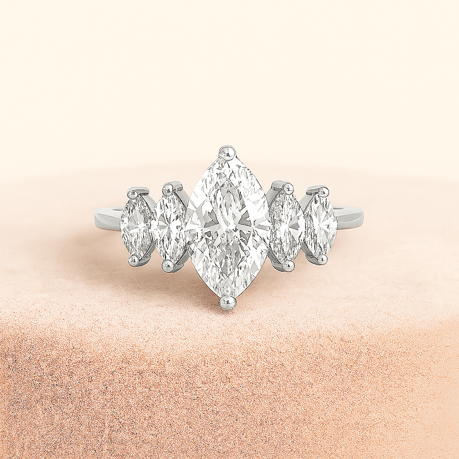 Countess Marquise Moissanite Ring 3.6tcw – D Color VVS1, Handcrafted in Silver, Gold, or Platinum - Jewel Eternal