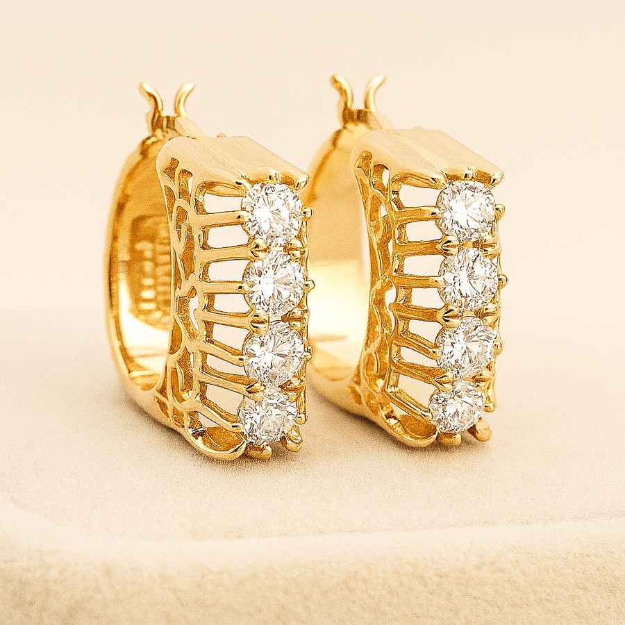 Creole Hoop Earrings – 2 tcw Moissanite Hoops in Sterling, Gold or Platinum - Jewel Eternal