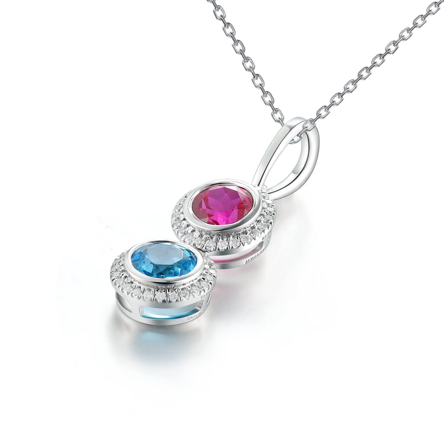 Double BirthStone 3 Piece Set - Ring, Pendant Necklace, Earring - Jewel Eternal