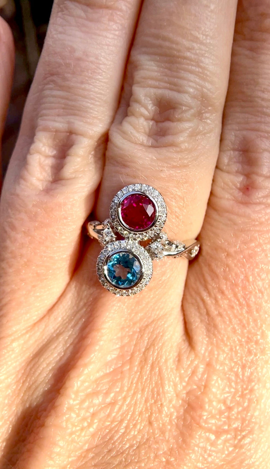 Double BirthStone 3 Piece Set - Ring, Pendant Necklace, Earring - Jewel Eternal