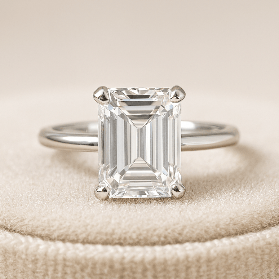 Emerald Classic Moissanite Ring 3–5ct • D Color VVS1 • Handcrafted | Jewel Eternal™ - Jewel Eternal