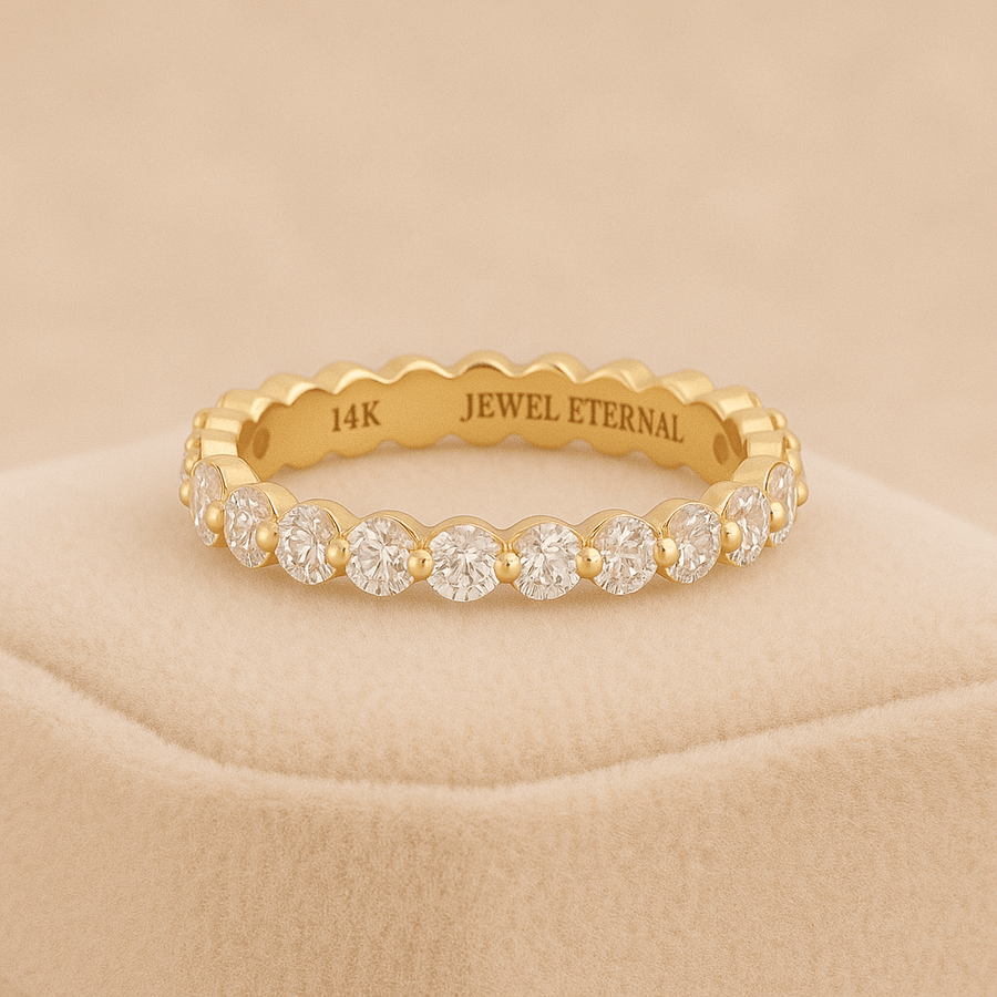 Eternity Band – 1.2 ct Moissanite Stacking Ring in Sterling, Gold or Platinum - Jewel Eternal