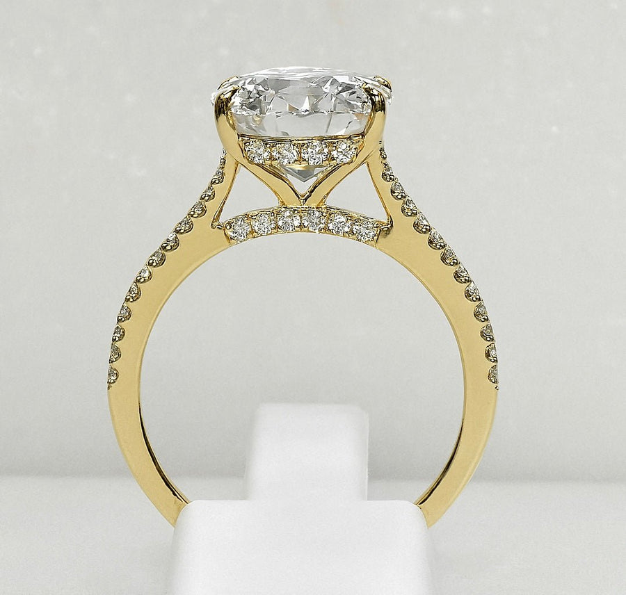 Hidden Dreams – 3 ct Round Moissanite Ring with Double Pavé and Hidden Halo in Silver, Gold or Platinum - Jewel Eternal