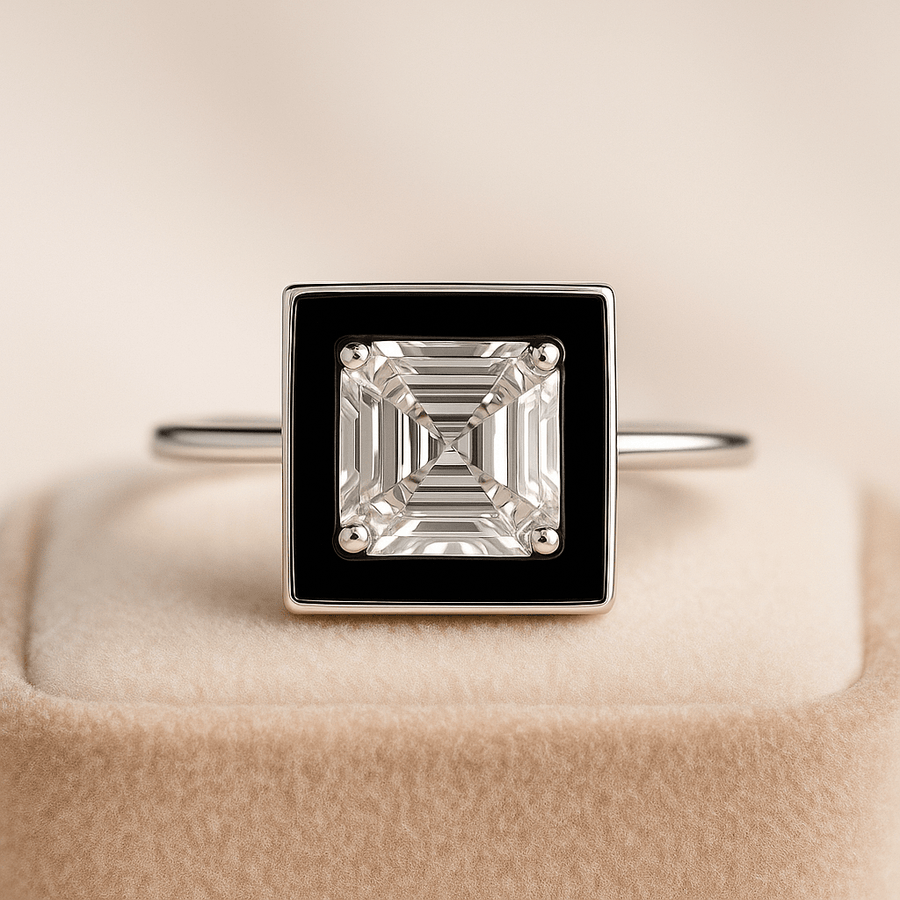 Luna – Round Moissanite Solitaire Ring in Sterling, Gold or Platinum - Jewel Eternal