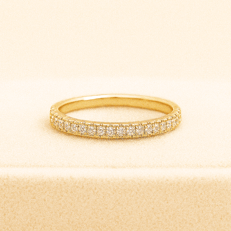 Pavé Band – Micro Pavé Moissanite Eternity Ring in Sterling, Gold or Platinum - Jewel Eternal