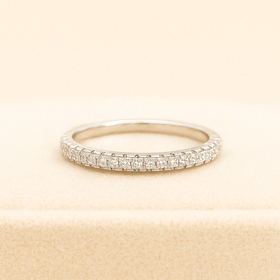 Pavé Band – Micro Pavé Moissanite Eternity Ring in Sterling, Gold or Platinum - Jewel Eternal