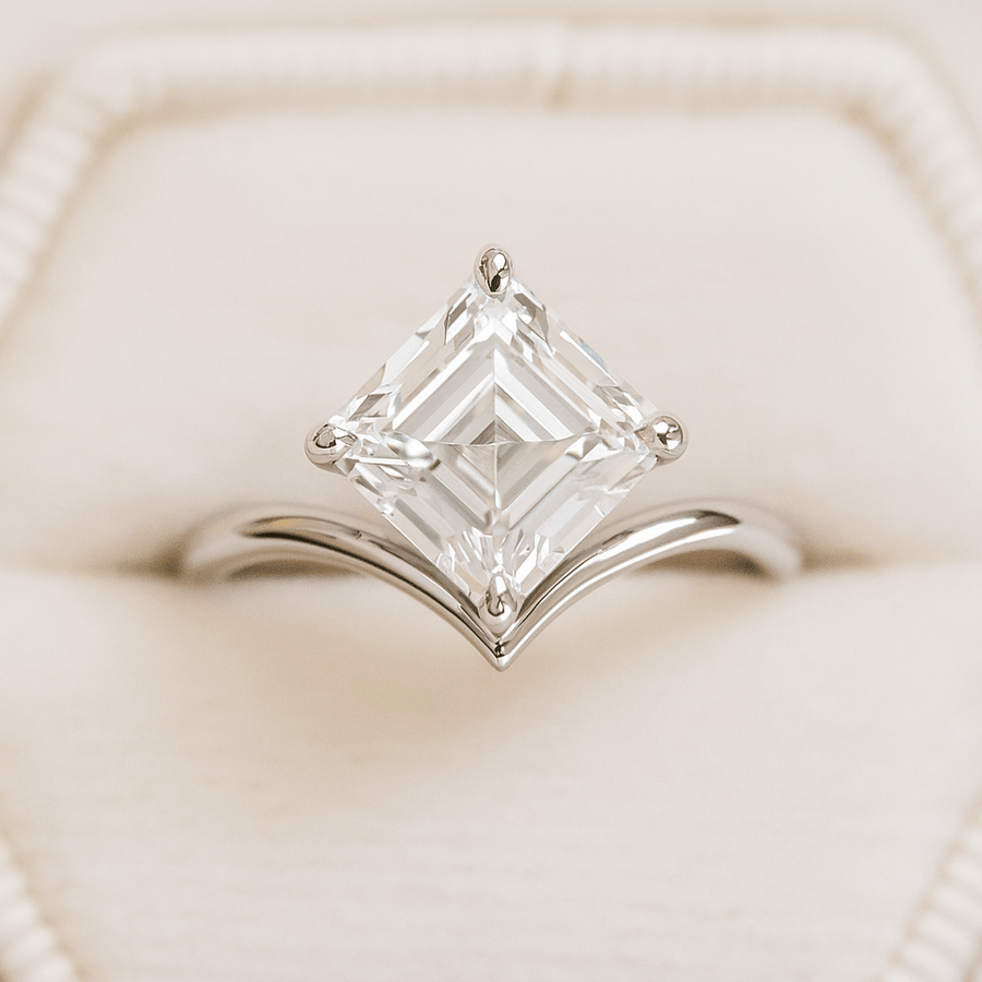 Precious Square – 3 ct Princess Cut Moissanite Ring in Sterling, Gold or Platinum - Jewel Eternal
