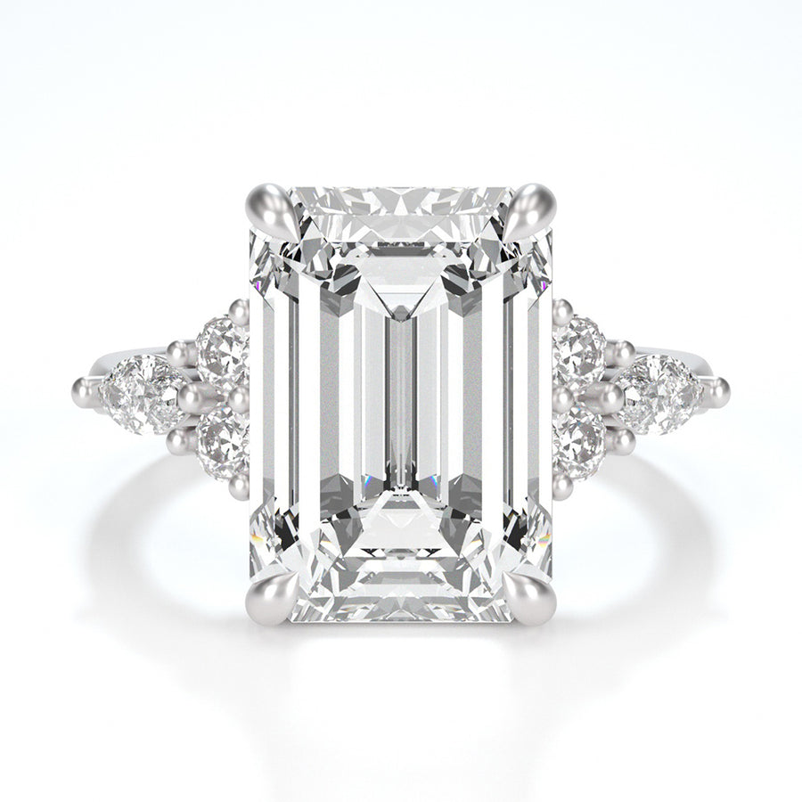8ct  Emerald Cut Moissanite Ring. Looks and lasts as long as diamond. - Olive Angel | Jewel Eternal