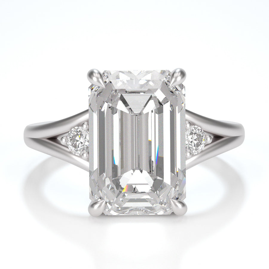 5ct Emerald Cut Moissanite Ring - Emerald Twin | Jewel Eternal