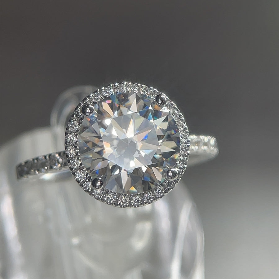 Halo Ring with Pave Band - Engagement Ring | Jewel Eternal