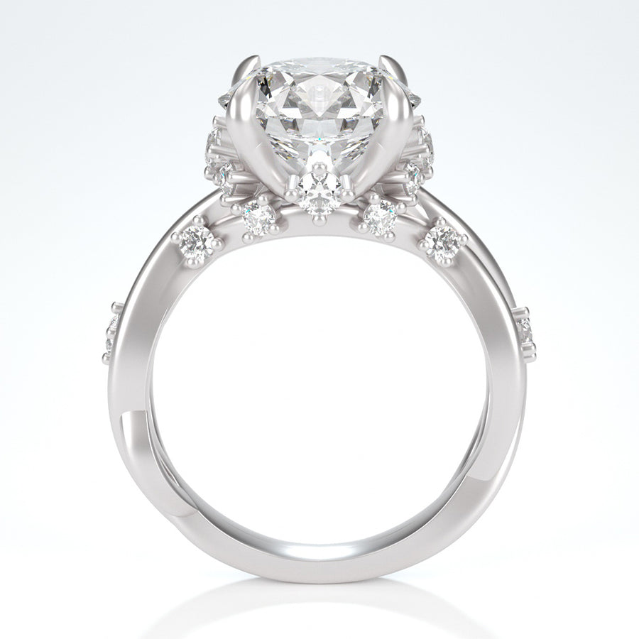 Side Stones Engagement Rings - Twisted Vine Ring | Jewel Eternal