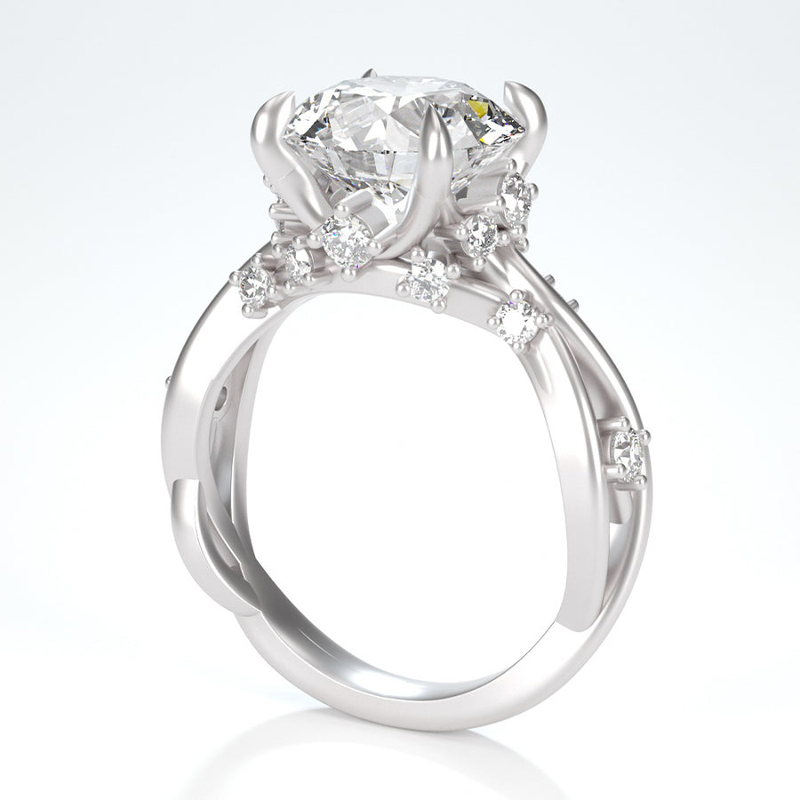 Side Stones Engagement Rings - Twisted Vine Ring | Jewel Eternal