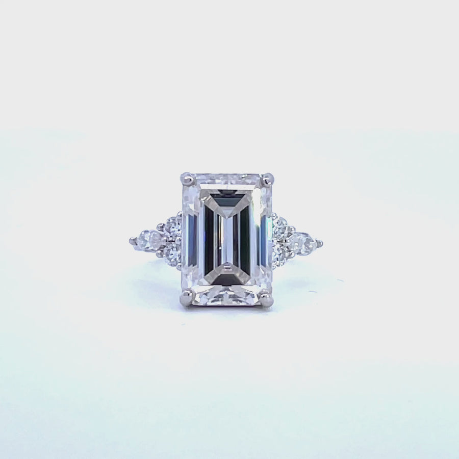 8ct  Emerald Cut Moissanite Ring. Looks and lasts as long as diamond. - Olive Angel | Jewel Eternal