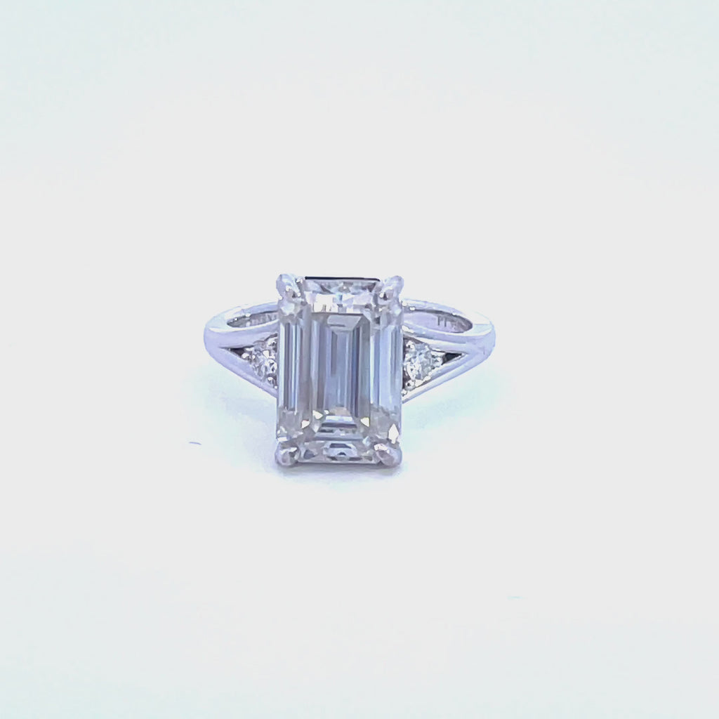 5ct Emerald Cut Moissanite Ring - Emerald Twin | Jewel Eternal