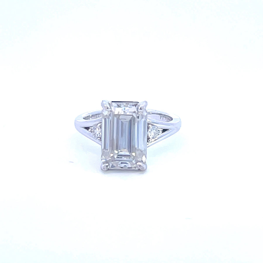 5ct Emerald Cut Moissanite Ring - Emerald Twin | Jewel Eternal