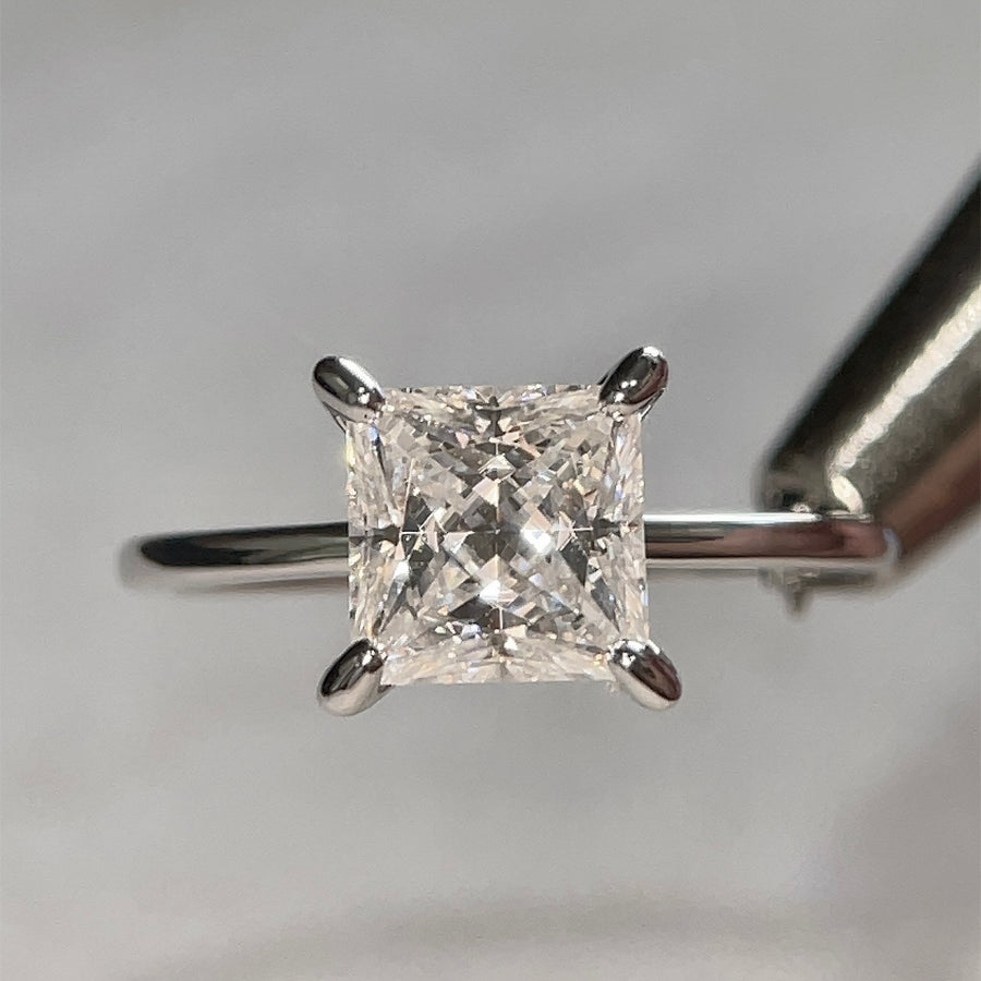 Princess Cut Solitaire Ring - Moissanite Rings | Jewel Eternal