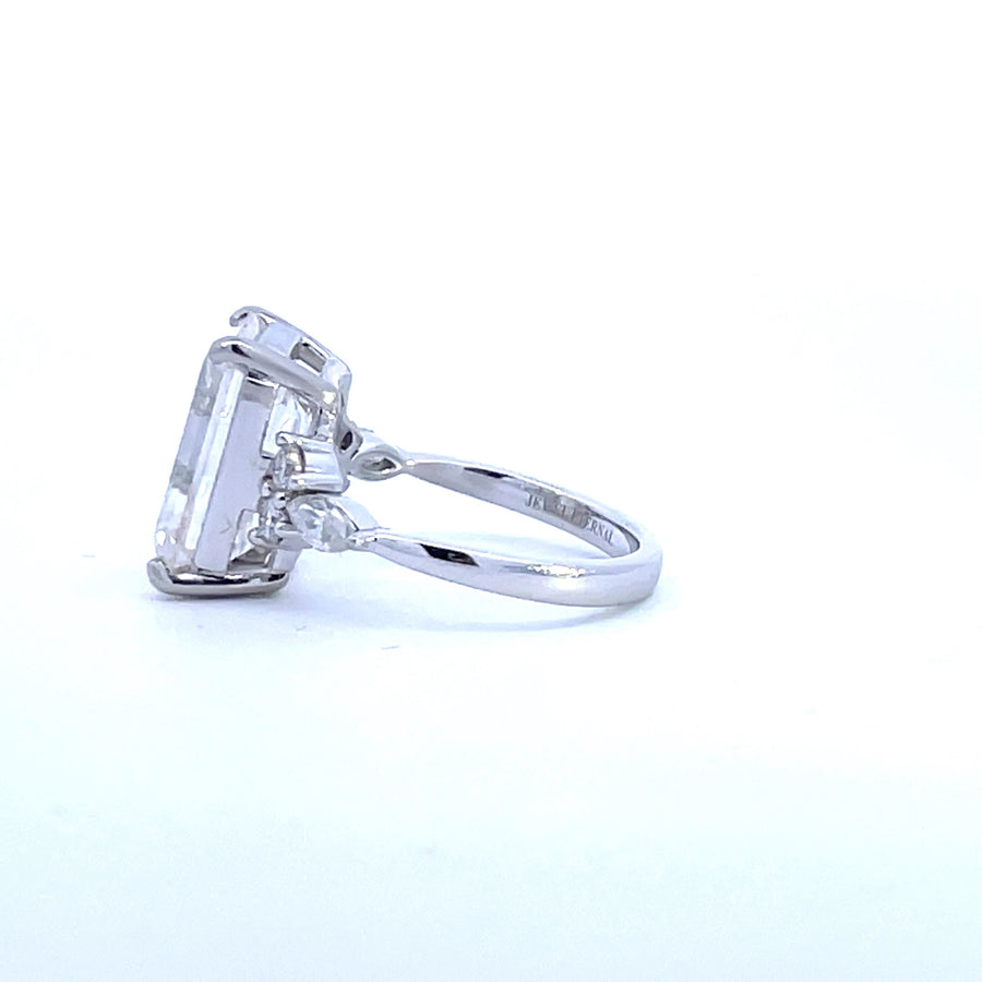 8ct  Emerald Cut Moissanite Ring. Looks and lasts as long as diamond. - Olive Angel | Jewel Eternal