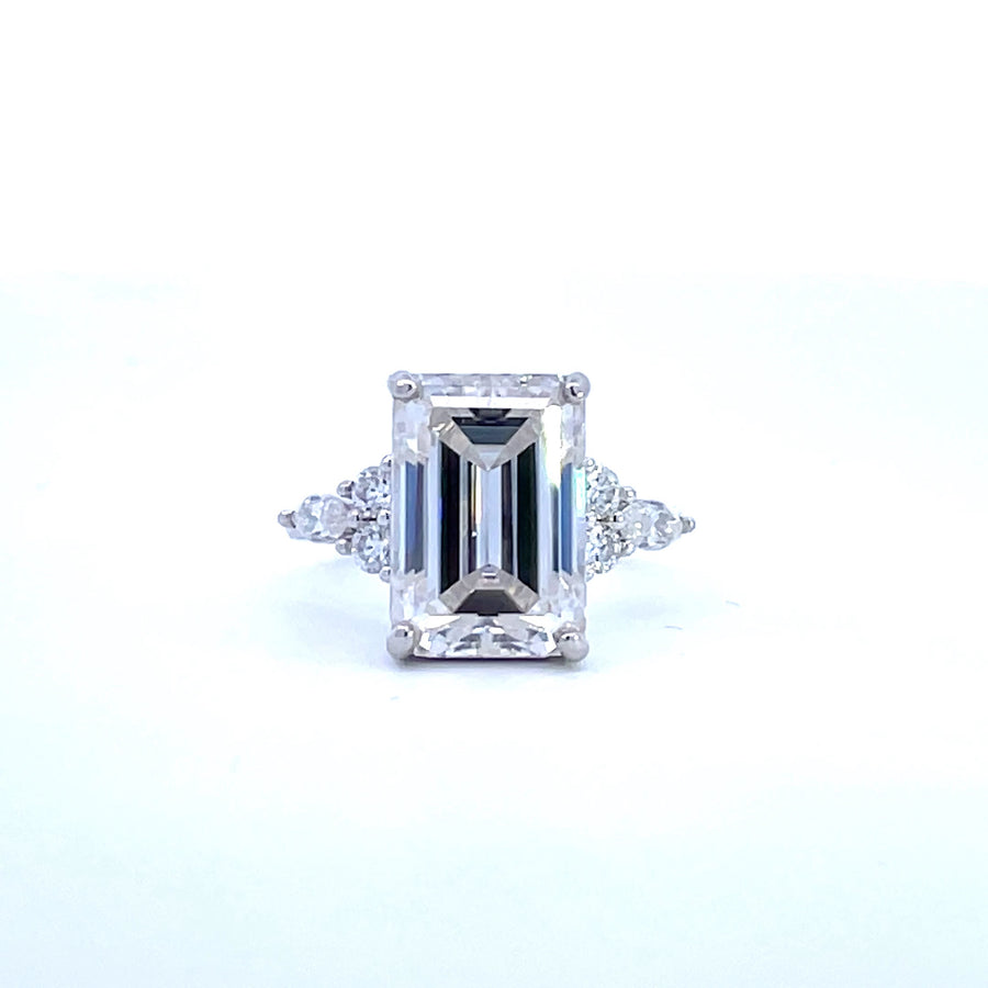 8ct  Emerald Cut Moissanite Ring. Looks and lasts as long as diamond. - Olive Angel | Jewel Eternal