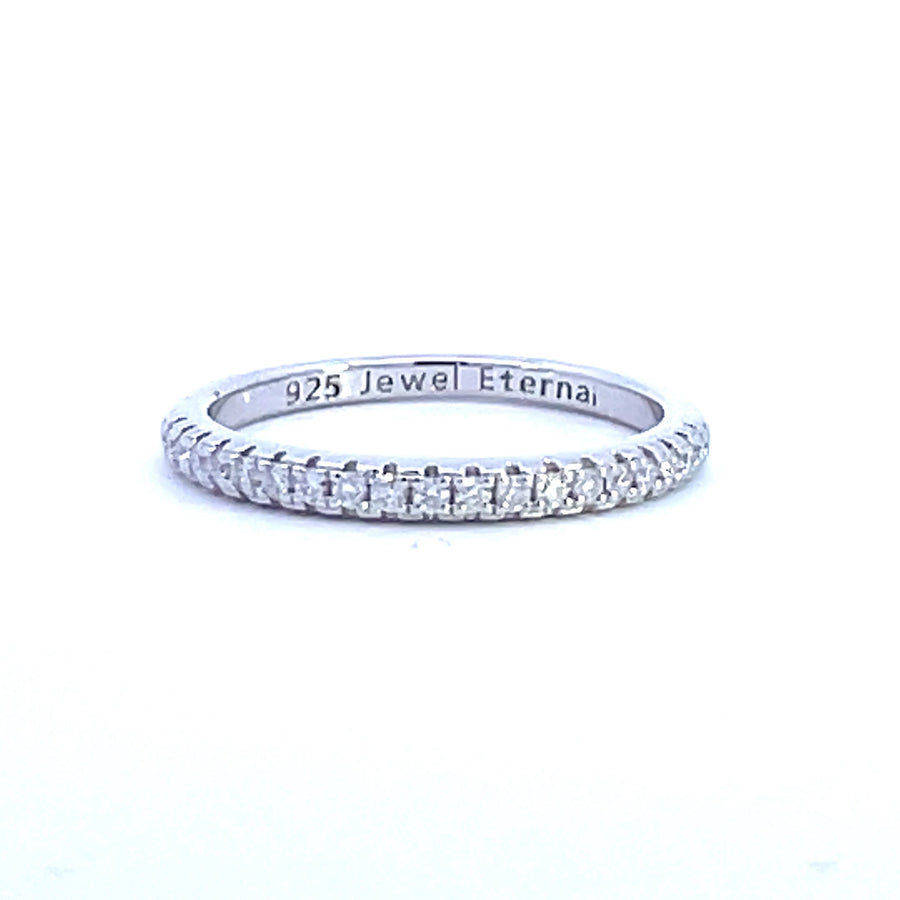 Pave Moissanite Wedding Band. Looks identical to and lasts as long as diamond - Pave Band | Jewel Eternal