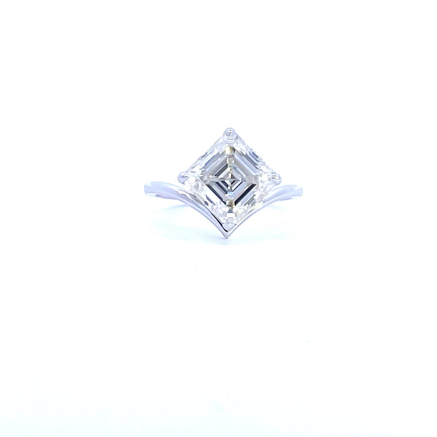 Asscher cut Solitaire Moissanite Engagement and Fashion Ring. Looks identical to and lasts as long as diamond - Precious Square | Jewel Eternal