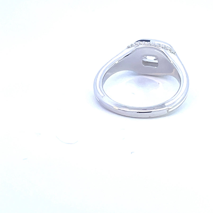 1.5ct White and Black Enamel Ring