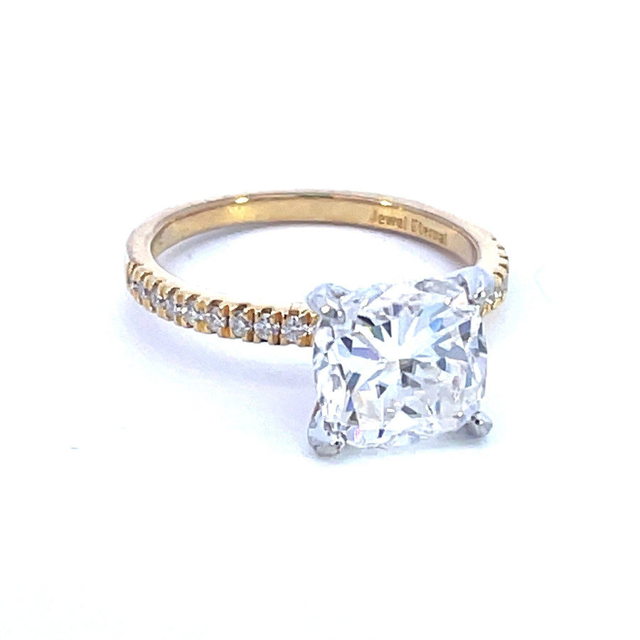 Aurora Classic 2–4ct Moissanite Solitaire with Pavé Band – D Color VVS1 | Jewel Eternal - Jewel Eternal