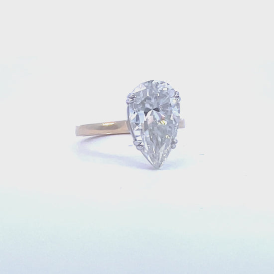 Solitaire Pear Cut Ring - Longpear Classic - 6ct | Jewel Eternal 
