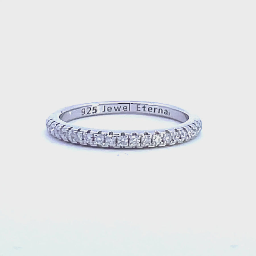 Pave Moissanite Wedding Band. Looks identical to and lasts as long as diamond - Pave Band | Jewel Eternal