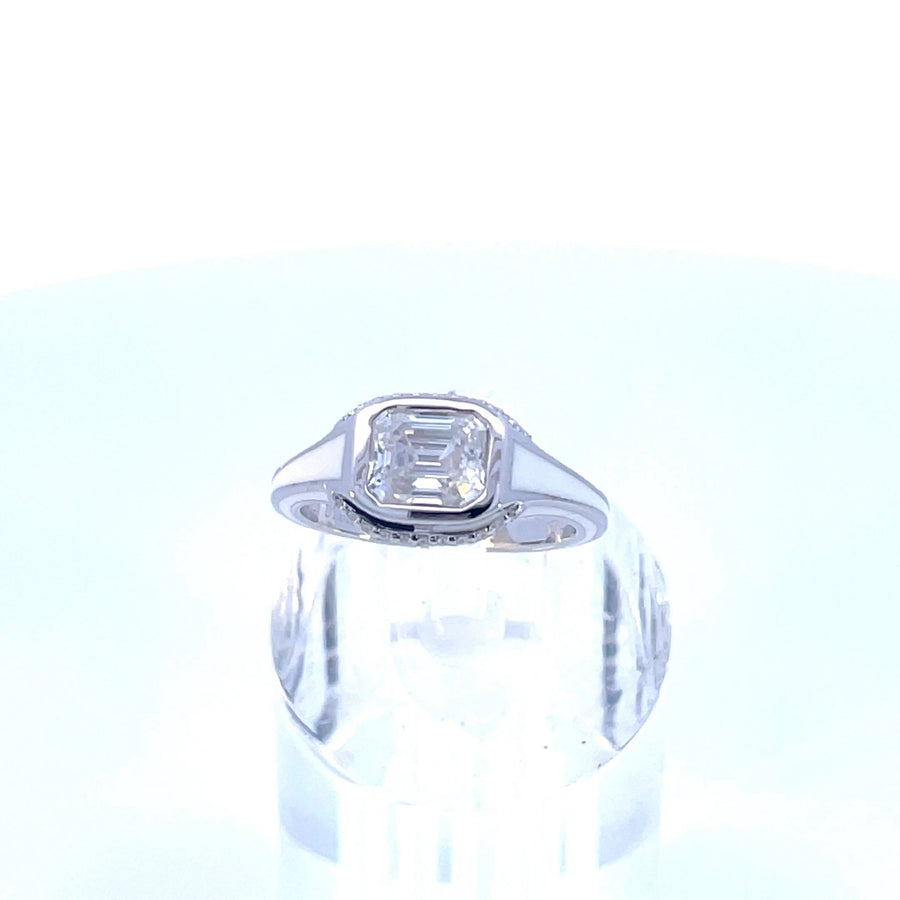 Celestial Noir™ 1.5ct Moissanite Black & White Enamel Ring - D Color VVS1 | Jewel Eternal - Jewel Eternal