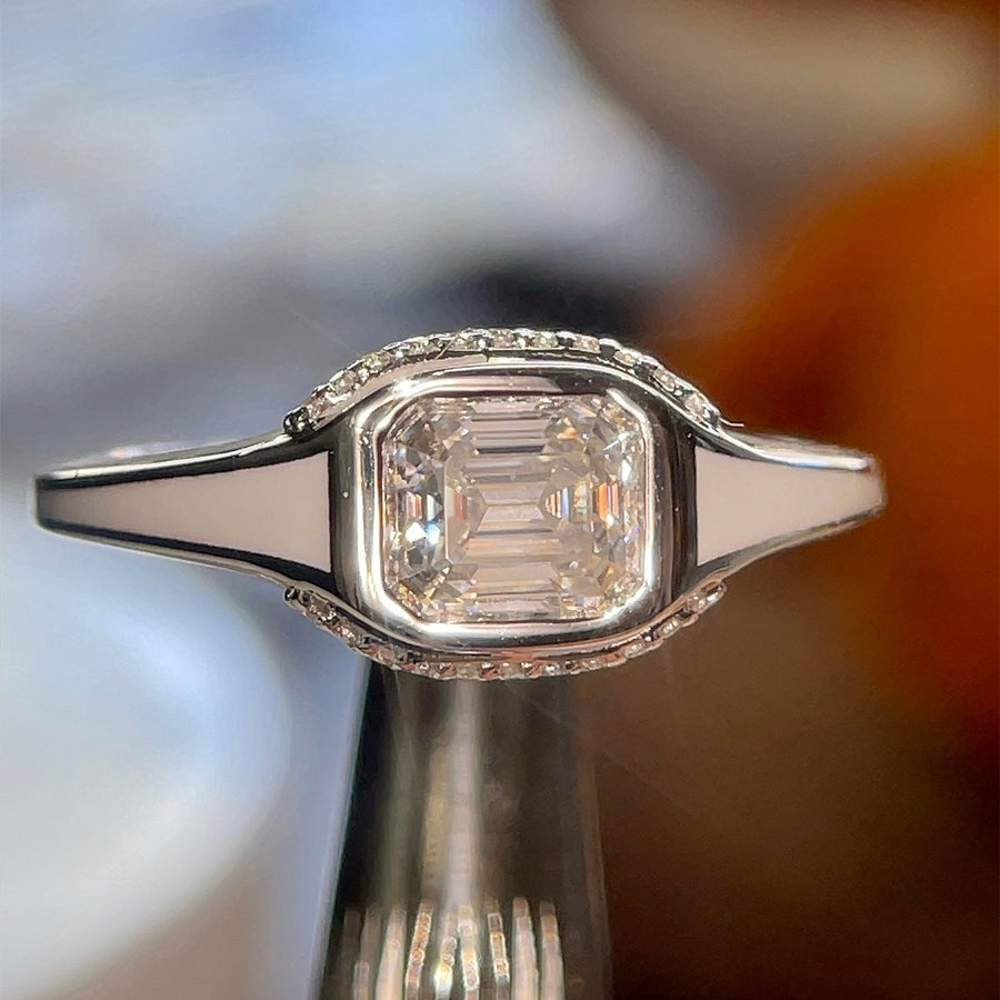 Celestial Noir™ 1.5ct Moissanite Black & White Enamel Ring - D Color VVS1 | Jewel Eternal - Jewel Eternal