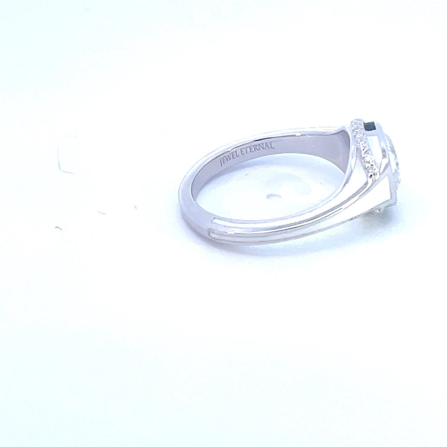 Celestial Noir™ 1.5ct Moissanite Black & White Enamel Ring - D Color VVS1 | Jewel Eternal - Jewel Eternal