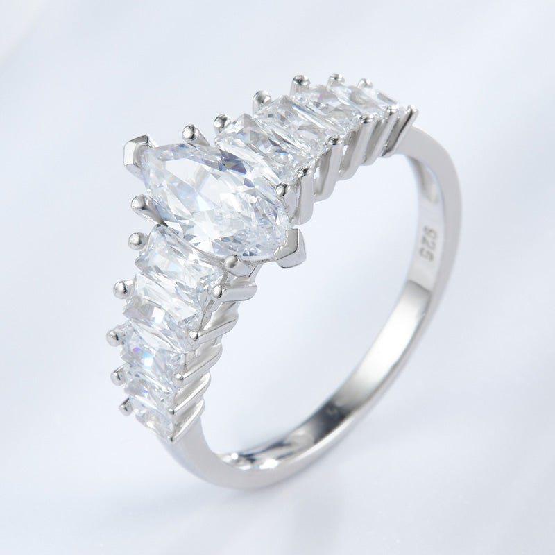 Comet Moissanite Marquise & Baguette Ring – 4.5 tcw • Jewel Eternal™ - Jewel Eternal