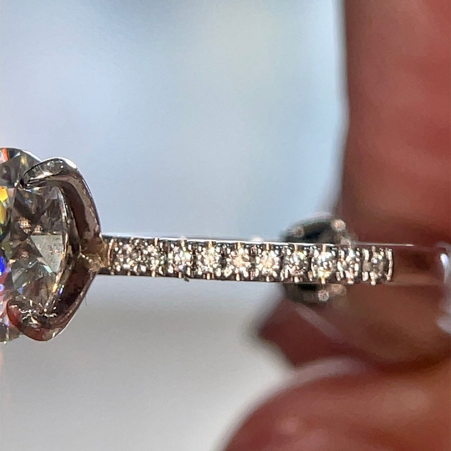 Constellation Classic – 2 ct to 3 ct Round Brilliant Moissanite Pave Solitaire | Silver, 14K Gold, Platinum - Jewel Eternal