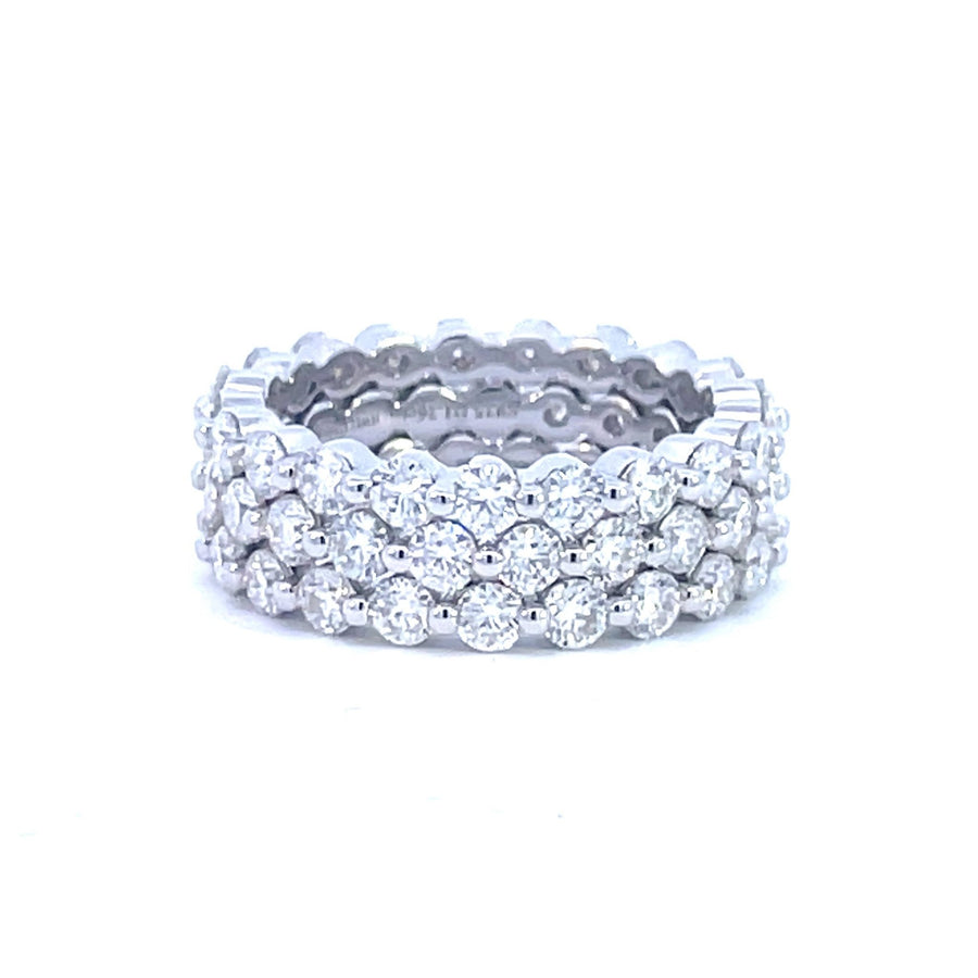 Eternity Triple Stack Band – 3.6 tcw Moissanite Eternity Ring in Sterling, Gold or Platinum - Jewel Eternal