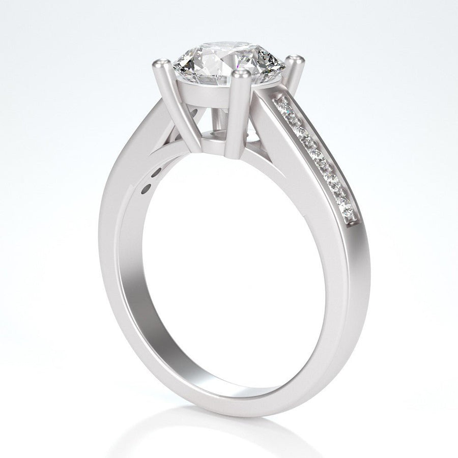 Galaxy Classic – 1.5 ct Moissanite Ring with Side Accents in Sterling, Gold or Platinum - Jewel Eternal