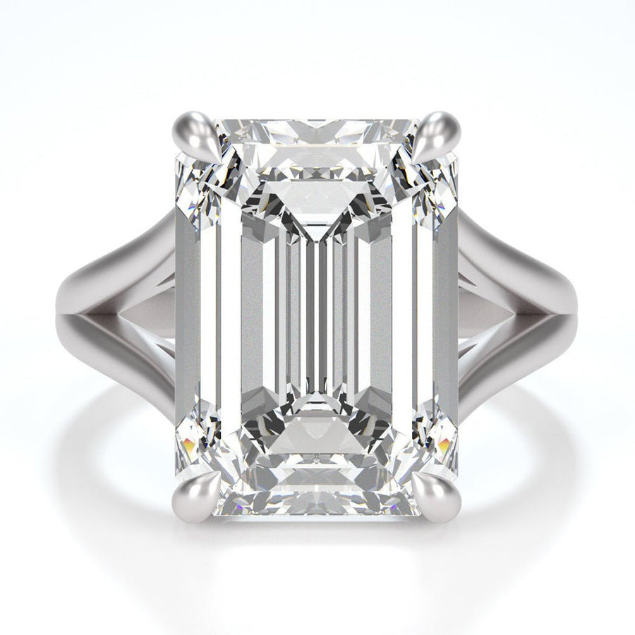 Heiress - 10 ct Emerald Cut Moissanite Ring in Solid Platinum - Jewel Eternal