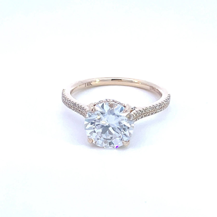 Hidden Dreams – 3 ct Round Moissanite Ring with Double Pavé and Hidden Halo in Silver, Gold or Platinum - Jewel Eternal