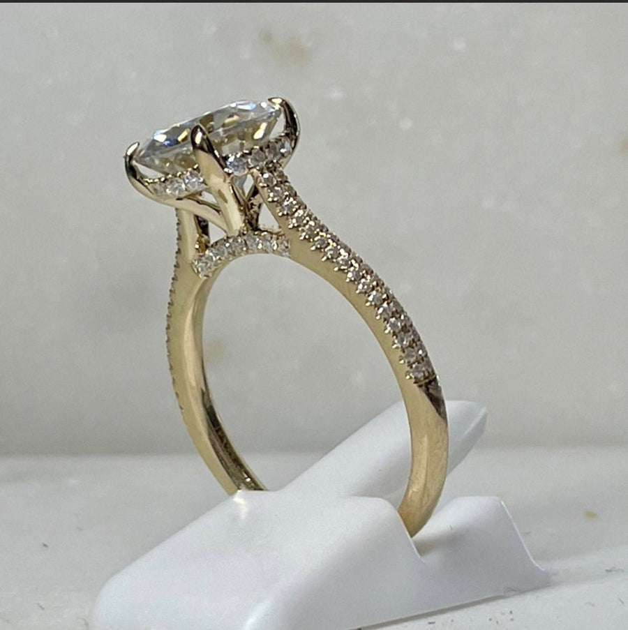 Hidden Dreams – 3 ct Round Moissanite Ring with Double Pavé and Hidden Halo in Silver, Gold or Platinum - Jewel Eternal